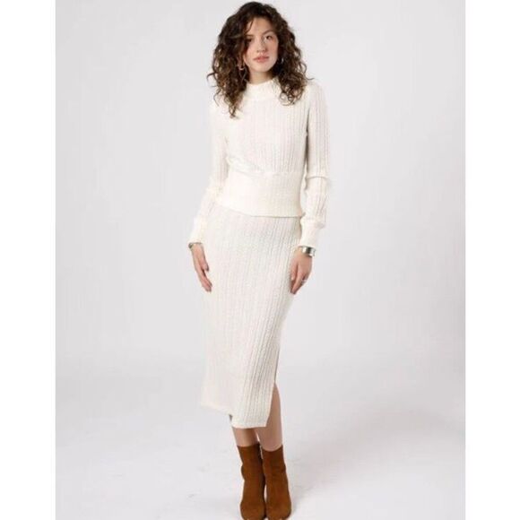 BOG - 🎉HP🎉 BAND OF THE FREE NWT “Raquel Ivory Cropped Pullover Sweater/Mock Neck - Picture 13 of 15